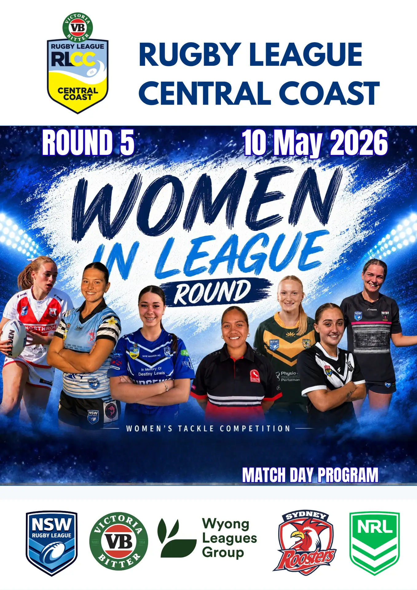RLCC Senior Match Day Program – Round 5, Women in League,10 May 2026