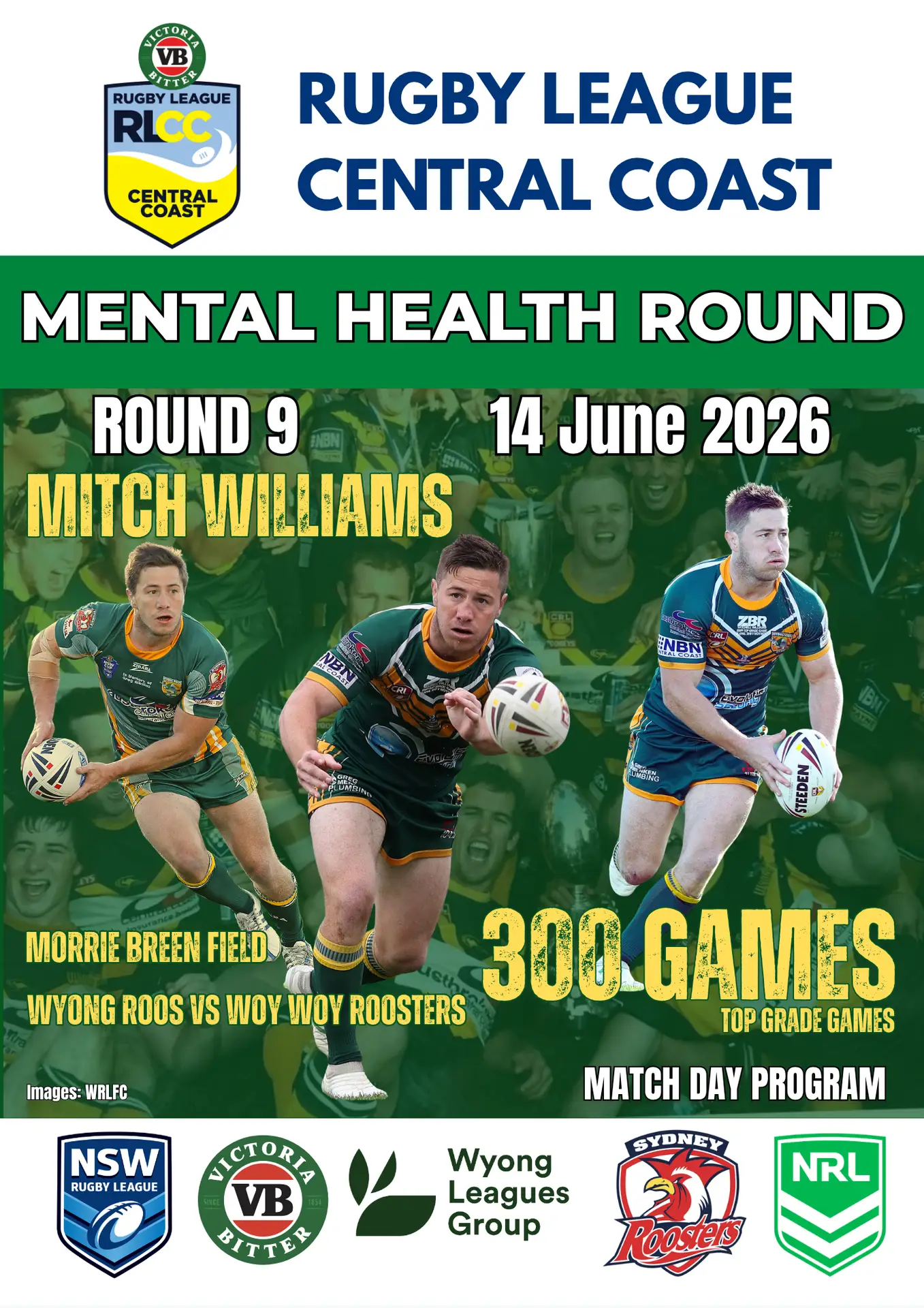 RLCC Senior Match Day Program – Round 9, Mental Health Round, 14 June 2026